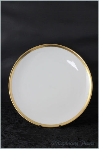 White with Thick Gold Band