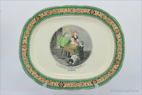 Adams - Cries Of London - 15 3/4" Oblong Platter - Decorative plate with a central illustration and decorative border on a white background