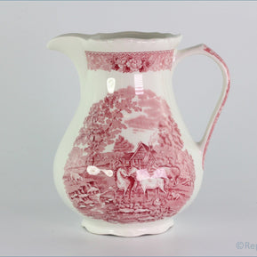 Adams - English Scenic (Pink) - 1 1/2 Pint Jug