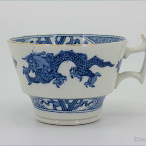Booths - Blue Dragon - Teacup - White ceramic cup with blue dragon design on a white background