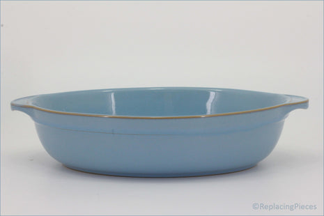 Denby - Colonial Blue - Oval Handled Roaster (Blue Interior)