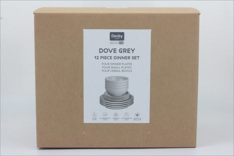 Denby - Dove Grey - 12 Piece Boxed Set