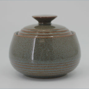 Denby - Greystone - Lidded Sugar Bowl (Ridged)