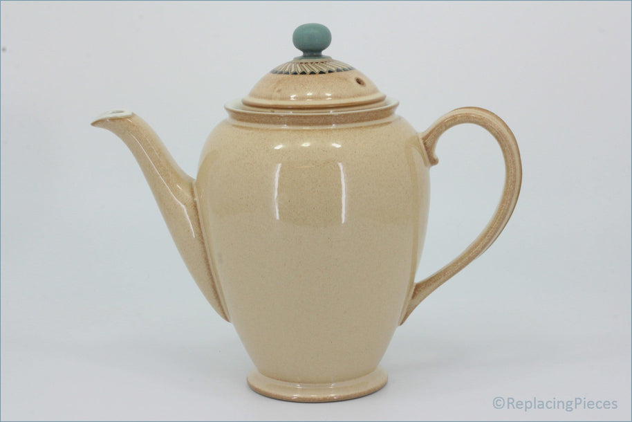 Denby - Luxor - Coffee Pot - Beige ceramic teapot on a white background