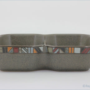 Denby - Marrakesh - Oblong Divided Roaster - Rectangular ceramic baking dish with mosaic border 