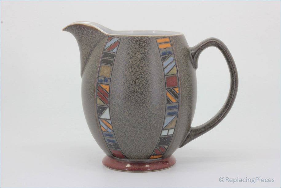 Denby - Marrakesh - 1 Pint Jug - Ceramic pitcher with geometric pattern on a white background