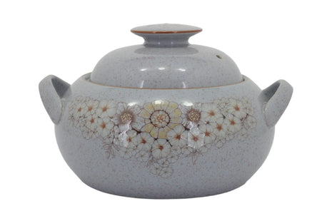 Denby - Reflections - 2 Pint Casserole - Ceramic pot with floral patterns on a white background