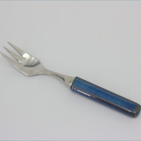 Denby - Touchstone - Sapphire - Dessert Fork - Fork with a blue handle 