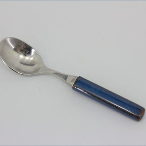 Denby - Touchstone - Sapphire - Dessert Spoon - Spoon with a blue handle 