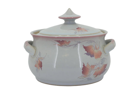 Denby - Twilight - 2 Pint Casserole  - Ceramic pot with lid featuring floral designs on a white background