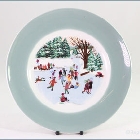 Enoch Wedgwood - Christmas Plate Series - Skaters On The Pond