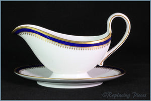 Spode - Knightsbridge (Cobalt Blue) - Gravy Boat With Fixed Stand