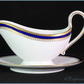 Spode - Knightsbridge (Cobalt Blue) - Gravy Boat With Fixed Stand