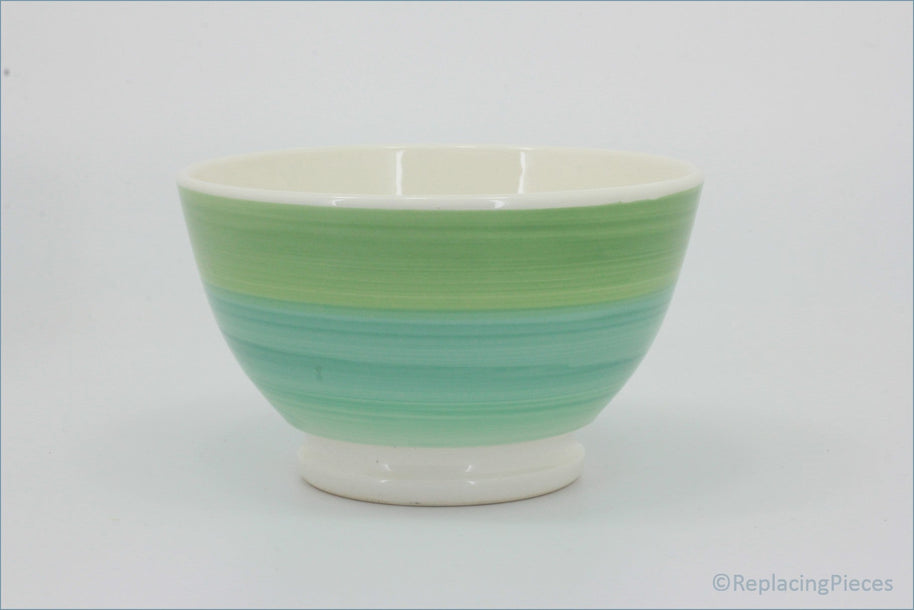 Habitat - Circles - Cereal Bowl  - Green and white ceramic bowl on a white background