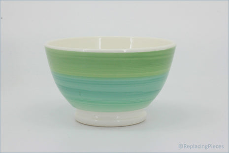 Habitat - Circles - Cereal Bowl  - Green and white ceramic bowl on a white background