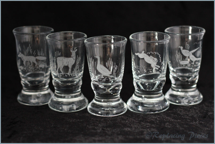 Set Of 5 Woodland Animal Tot Glasses