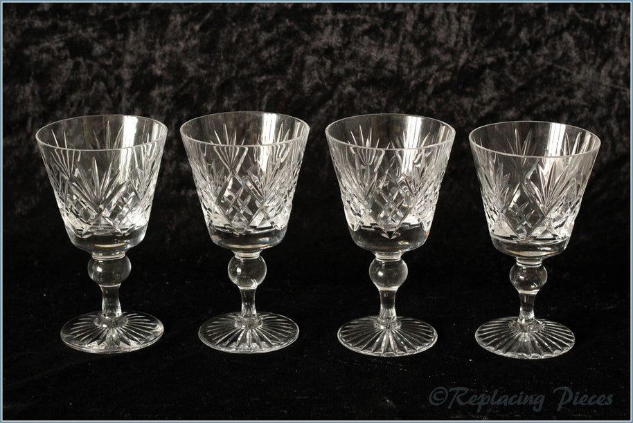Set Of 4 Small Crystal Wine Glasses