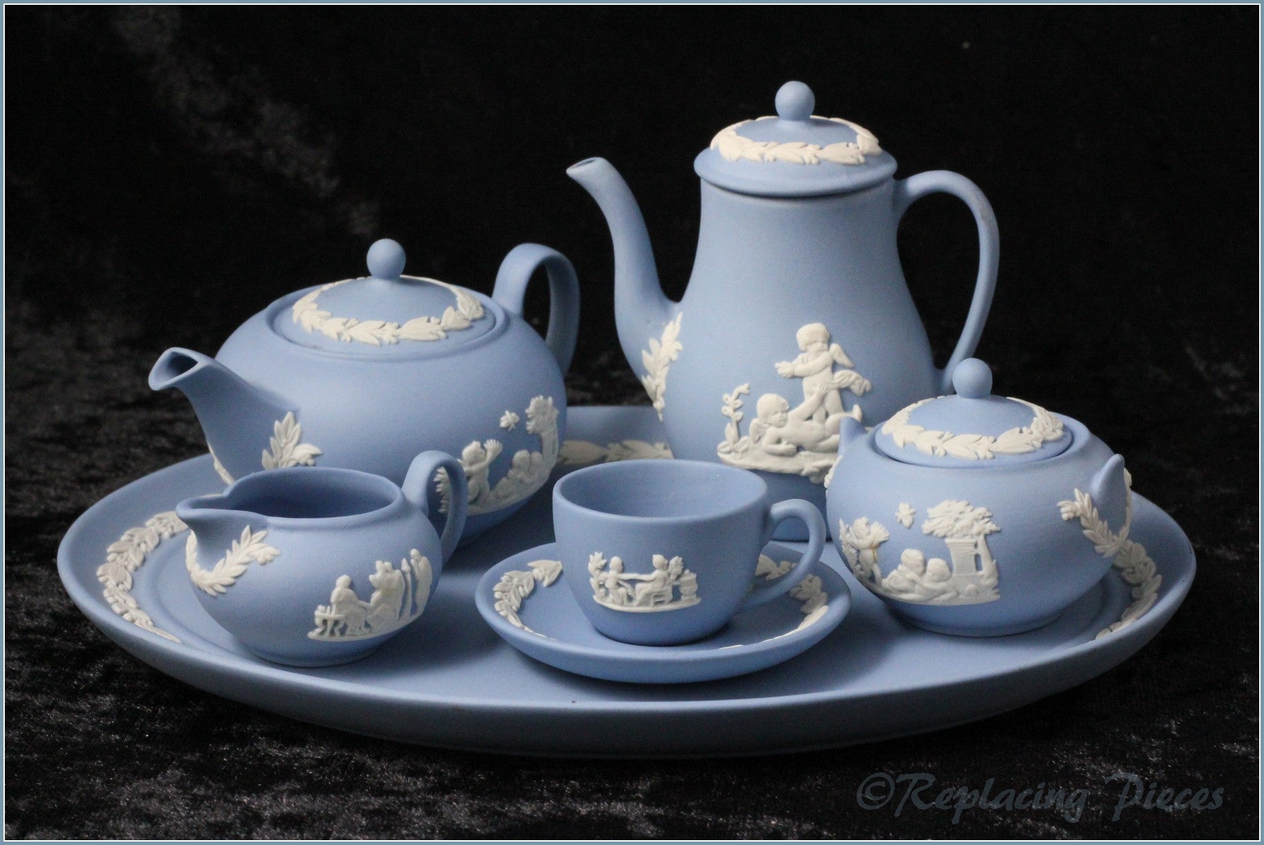 Wedgwood - Jasperware - Pale Blue - Miniature Tea Set – ChinaMatchers