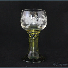 Green Stemmed Wine Glass