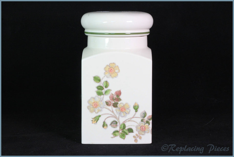 Marks & Spencer - Autumn Leaves - 7 1/4" Tall Square Storage Jar (Shiny)