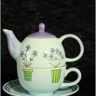 RPW2 - Tea for One Set - Blue Garden Scene