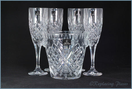 Royal Doulton - Decanters Sets - Set Of Four Flutes & Ice Bucket