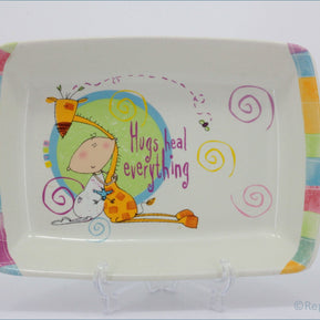 Johnson Brothers - Born To Shop - Oblong Dish (Hugs Heal Everything)