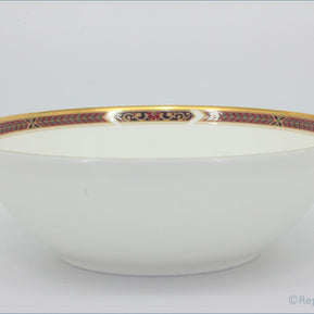 Marks & Spencer - Connaught - Cereal Bowl - White ceramic bowl with gold and red decorative rim on a white background