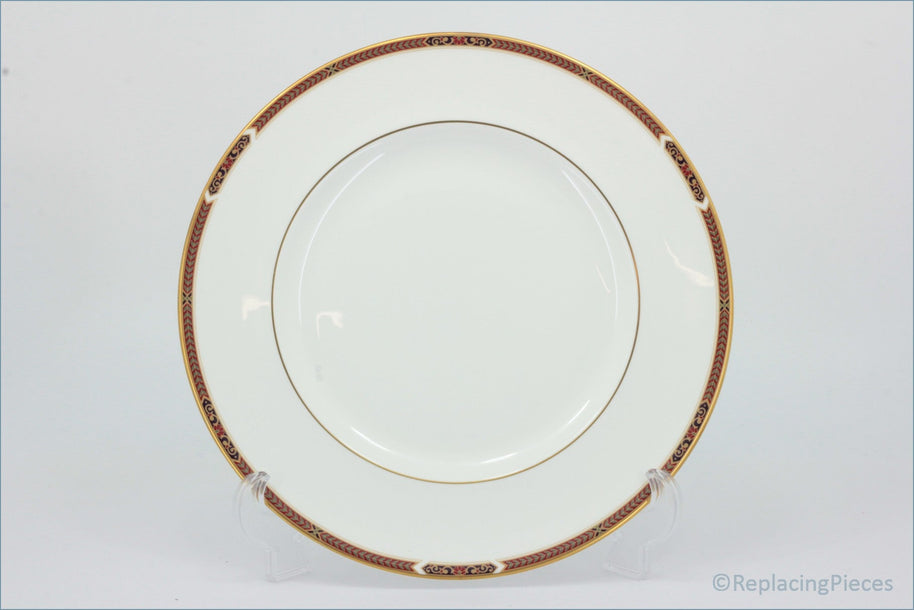 Marks & Spencer - Connaught - Dinner Plate - White plate with red & gold rim on a white background