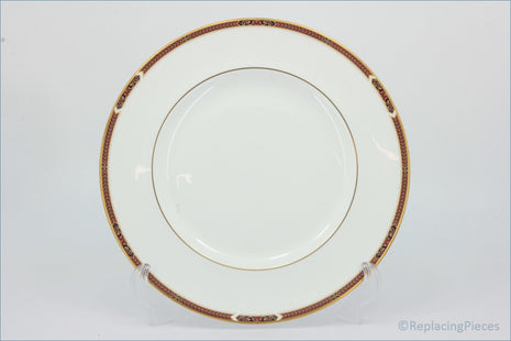 Marks & Spencer - Connaught - Dinner Plate - White plate with red & gold rim on a white background