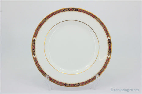 Marks & Spencer - Connaught - 6 5/8" Side Plate - White plate with gold and red decorative rim on a white background