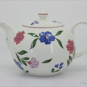 Marks & Spencer - Cranbrook - Teapot - White teapot with floral designs on a white background