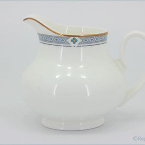 Marks & Spencer - Felsham - Milk Jug - White ceramic pitcher with decorative band on a white background