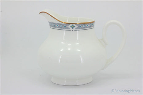 Marks & Spencer - Felsham - Milk Jug - White ceramic pitcher with decorative band on a white background