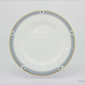 Marks & Spencer - Felsham - Dinner Plate - White ceramic plate with decorative gold and blue rim on a white background