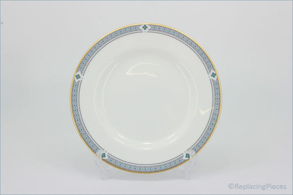 Marks & Spencer - Felsham - Dinner Plate - White ceramic plate with decorative gold and blue rim on a white background