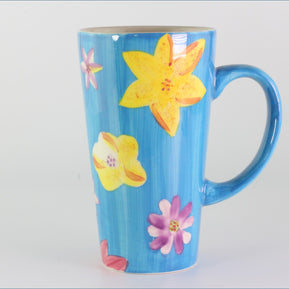 Marks & Spencer - Mugs - Latte Mug (Blue With Flowers)