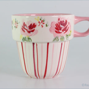 Marks & Spencer - Polka Dot - Stacking Mug (Roses At Rim)
