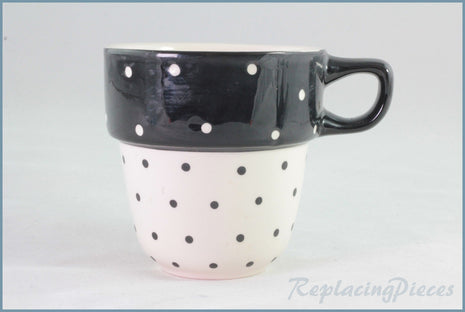 Marks & Spencer - Stacking Mugs - Black & White Spot
