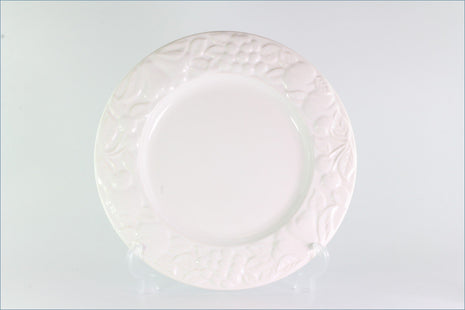 Marks & Spencer - White Embossed - Dinner Plate (Wide Rim)