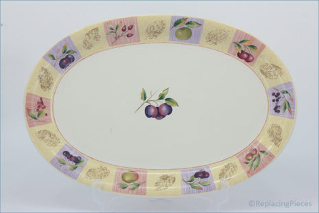 Marks & Spencer - Wild Fruits - 16 1/4" Oval Platter - Decorative oval placemat with fruit design on a white background