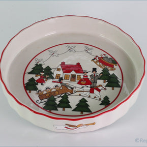 Masons - Christmas Village - Flan Dish