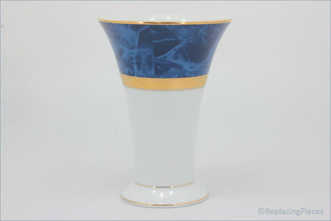 Noritake - Majestic (Blue) - Vase - Vase with blue and gold design on a white background