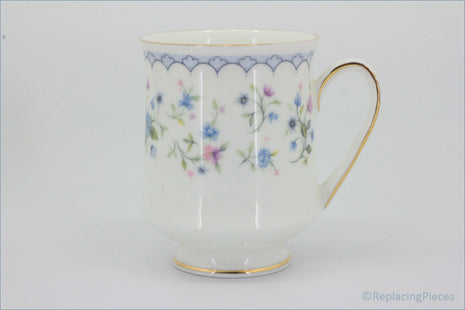 Paragon - Florabella - Coffee Cup  - White ceramic cup with floral pattern and gold handle on a white background
