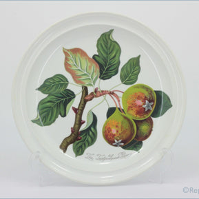 Decorative plate with a botanical design of apples and leaves on a white - Portmeirion - Pomona - Dinner Plate (The Teignton Squash Pear)background