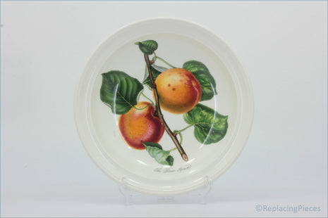 Portmeirion - Pomona - 8 5/8" Rimmed Bowl (The Roman Apricot - Plain Rim) - Decorative plate with a fruit design on a white background