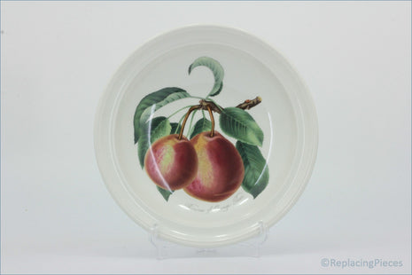 Portmeirion - Pomona - 8 5/8" Rimmed Bowl (The Princess Of Orange Pear - Plain Rim) - Decorative plate with a design of pears on a white background