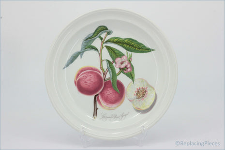 Decorative plate with botanical illustration of peaches on a white - Portmeirion - Pomona - 8 5/8" Salad Plate (Grimwoods Royal George)background