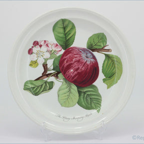 Decorative plate with a red apple and green leaves on a white background - Portmeirion - Pomona - 8 5/8