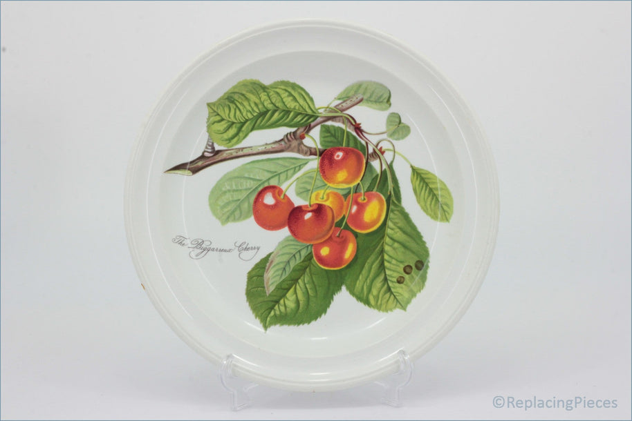 Decorative plate with cherry design on a white background - Portmeirion - Pomona - 8 5/8" Salad Plate (The Biggarreux Cherry)